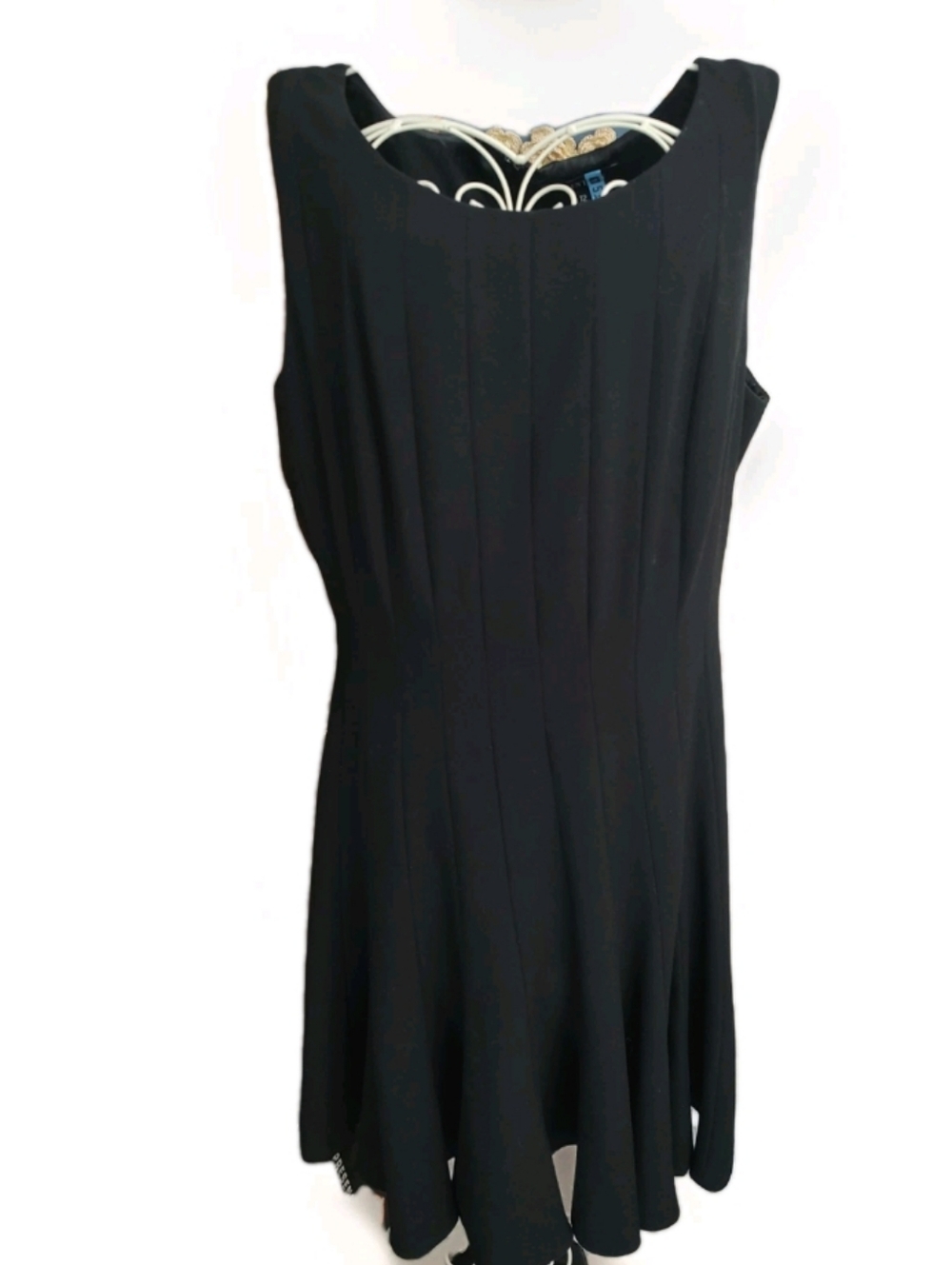 ELLEN TRACY Women's SZ 12 Lined Black Fit Flare Sleeveless Career Cocktail Dress